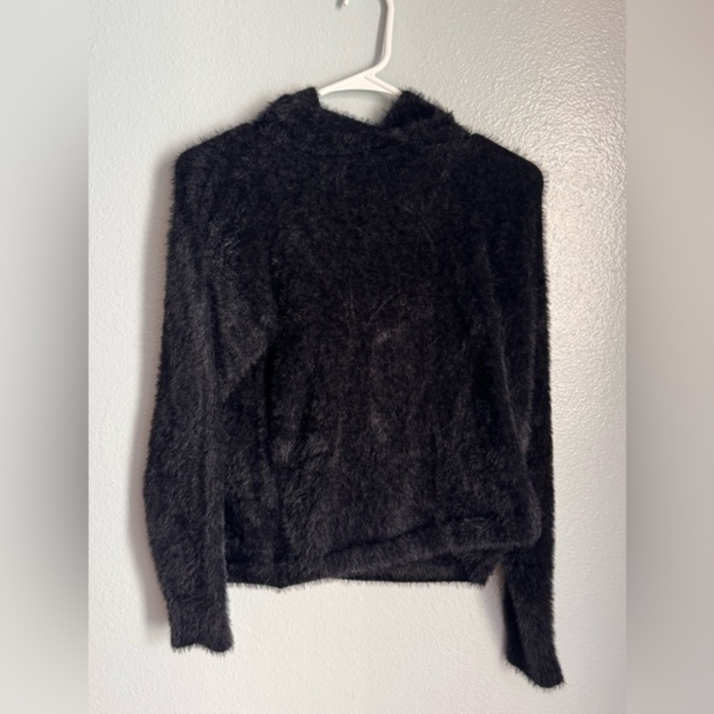 Philosophy Cozy Black Fuzzy Sweater Hoodie Small